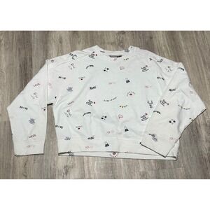 XOXO White Graphic Print Sweatshirt Long Sleeve Pullover Top - Women's Size‎ L